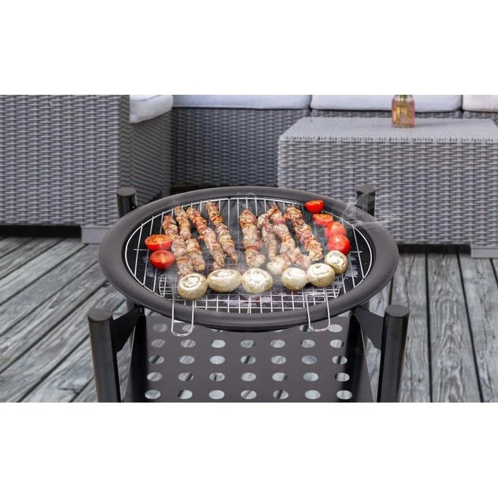 Feuerschale mit Grill - Durchmesser Gitter 50cm - 58x58x55cm - 2