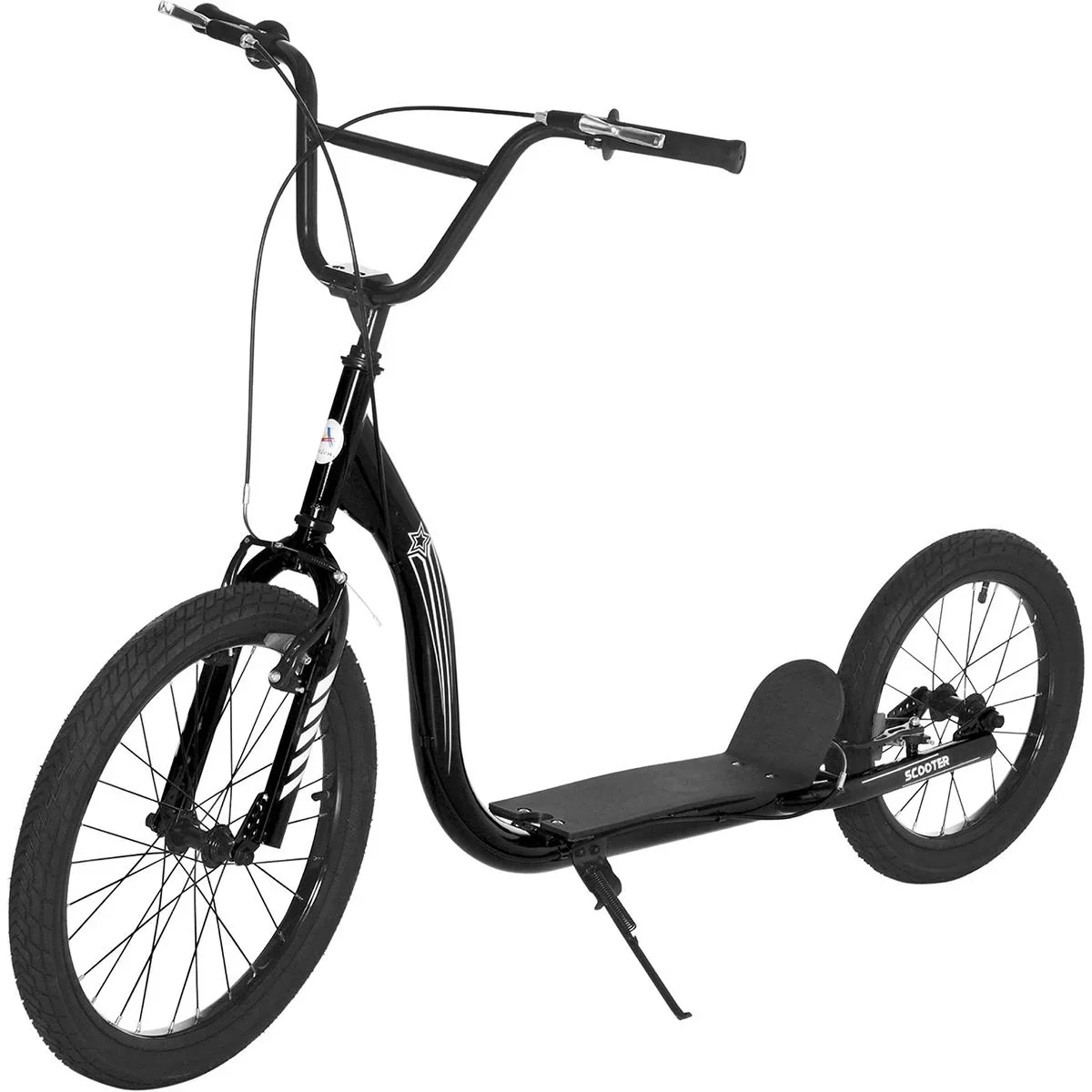 Kinderroller mit Luftreifen (16/20 Zoll) - Schwarz - 156 x 68 x 101-108 cm - 3
