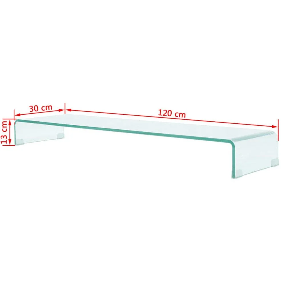 TV-Schrank/Monitorständer transparent 120x30x13 cm Glas - 3