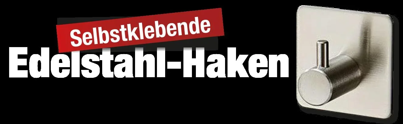 Edelstahl-Haken, selbstklebend, 5er Set - 1
