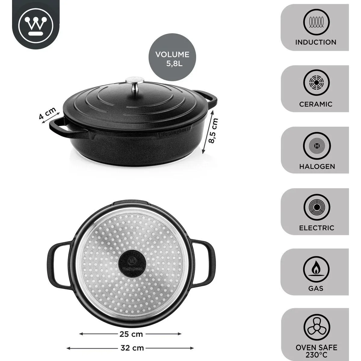 Performance Series Bratpfanne - Backofen geeignet - 32 cm - Schwarz - 2
