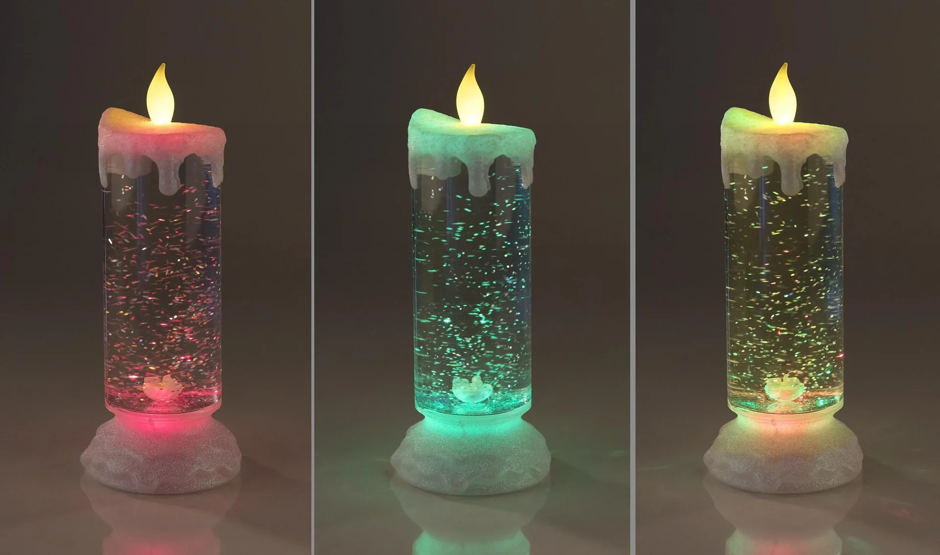 Kerze Acryl mit Farbwechsel und Glitzereffekt - 0