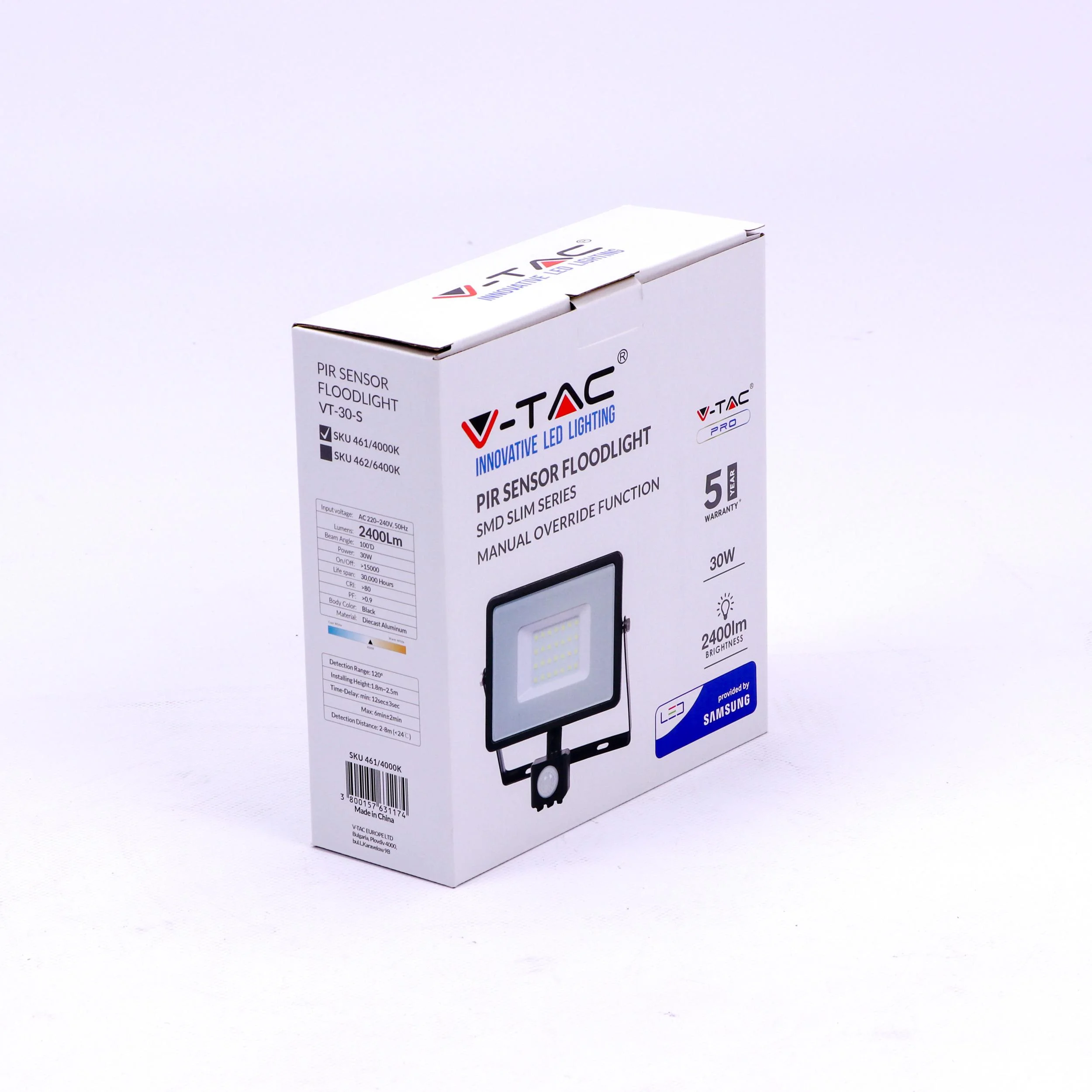 VT-30-S-Z LED-Scheinwerfer mit Sensor - 30 W - 2400 Lm - 4000K - schwarz - 1