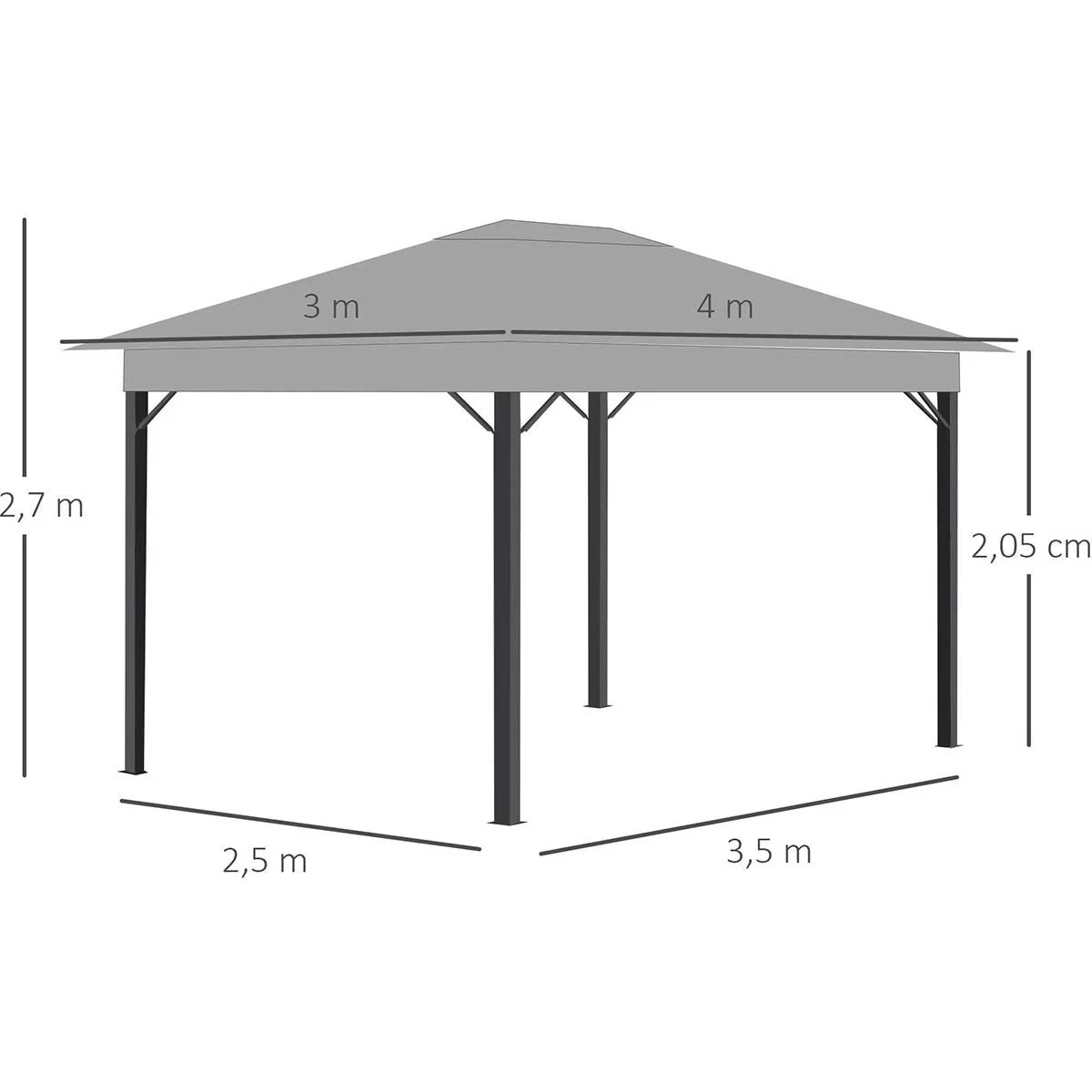 Pavillon - Aluminium - 4 x 3 m - 3