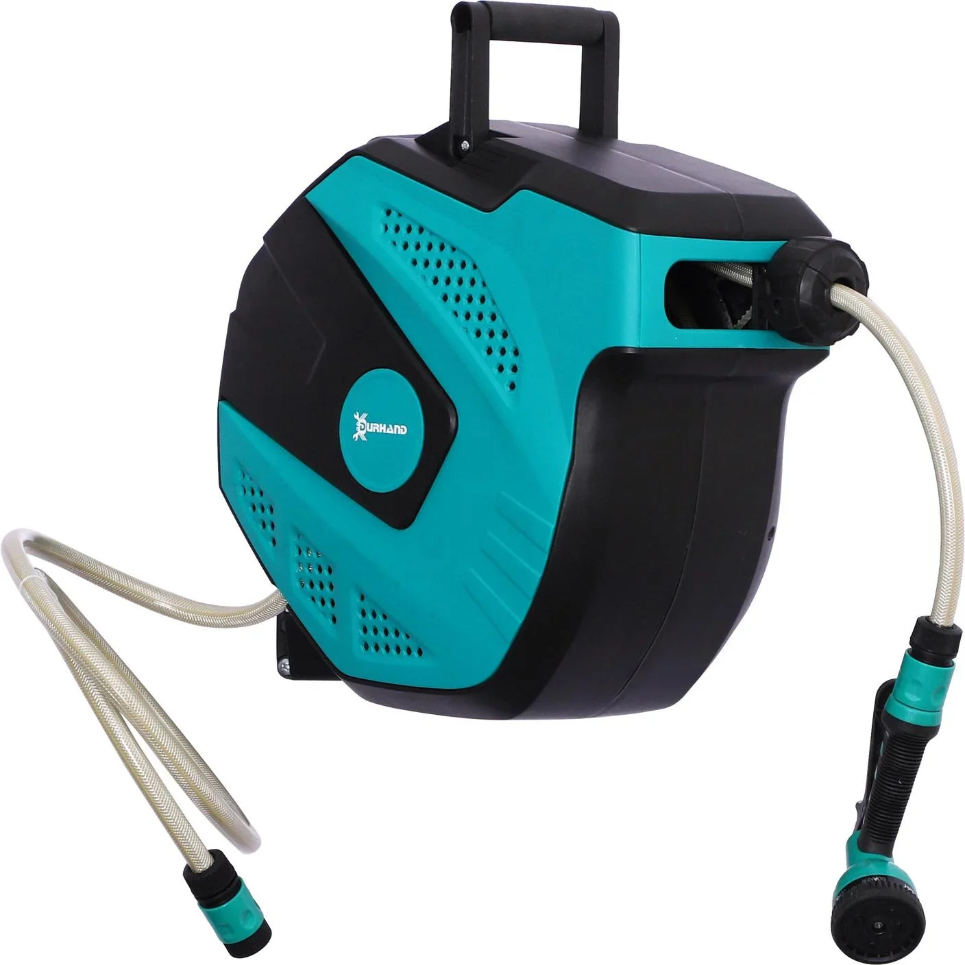 Schlauchtrommel Wandschlauchbox 180° schwenkbar Frostschutz -5 45 °C Kunststoff Grün + Schwarz 15 m - 4