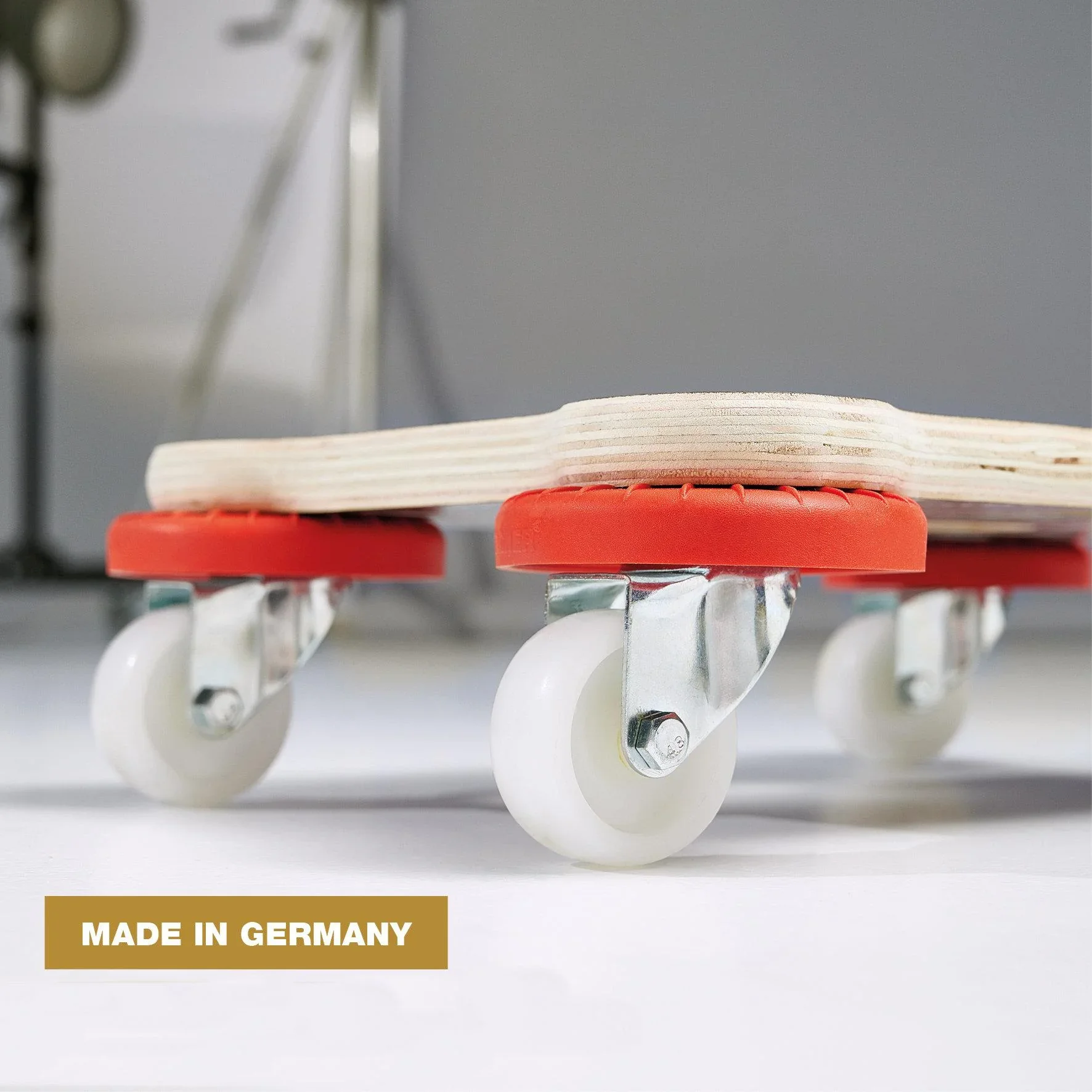 Transporthilfe MM 1355, 33 x 23 x 9 cm, harte Rollen Ø 50 mm, Gleitlager, Platte Maxigrip FSC®, Tragkraft 200 kg - 5