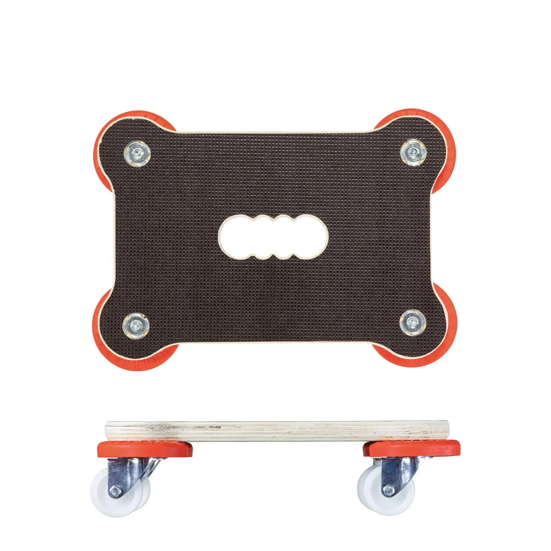 Transporthilfe MM 1355, 33 x 23 x 9 cm, harte Rollen Ø 50 mm, Gleitlager, Platte Maxigrip FSC®, Tragkraft 200 kg - 6