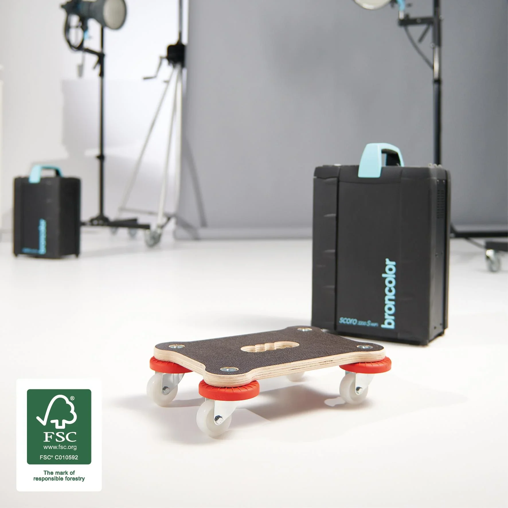 Transporthilfe MM 1355, 33 x 23 x 9 cm, harte Rollen Ø 50 mm, Gleitlager, Platte Maxigrip FSC®, Tragkraft 200 kg - 7