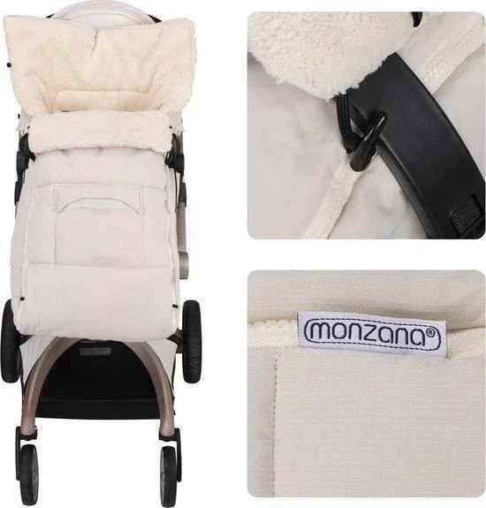 Babytrage Fußsack Beige | Teddy | Maxi-Cosi | mit Aufbewahrungstasche - 0