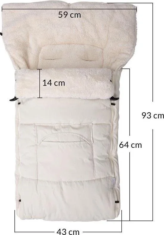 Babytrage Fußsack Beige | Teddy | Maxi-Cosi | mit Aufbewahrungstasche - 1