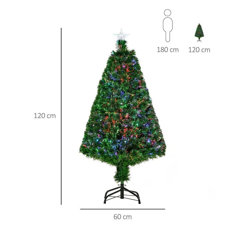 Weihnachtsbaum 1,2 m Christbaum Kunsttanne 130 Äste mit LED-Lichtern - 0