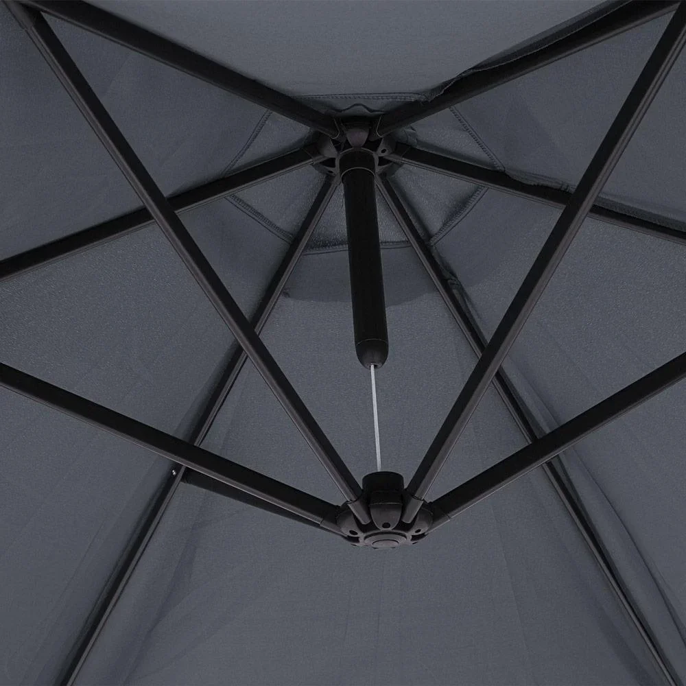 Sonnenschirm faltbar Aluminium anthrazit mit Kurbel Ø 330 cm - 6