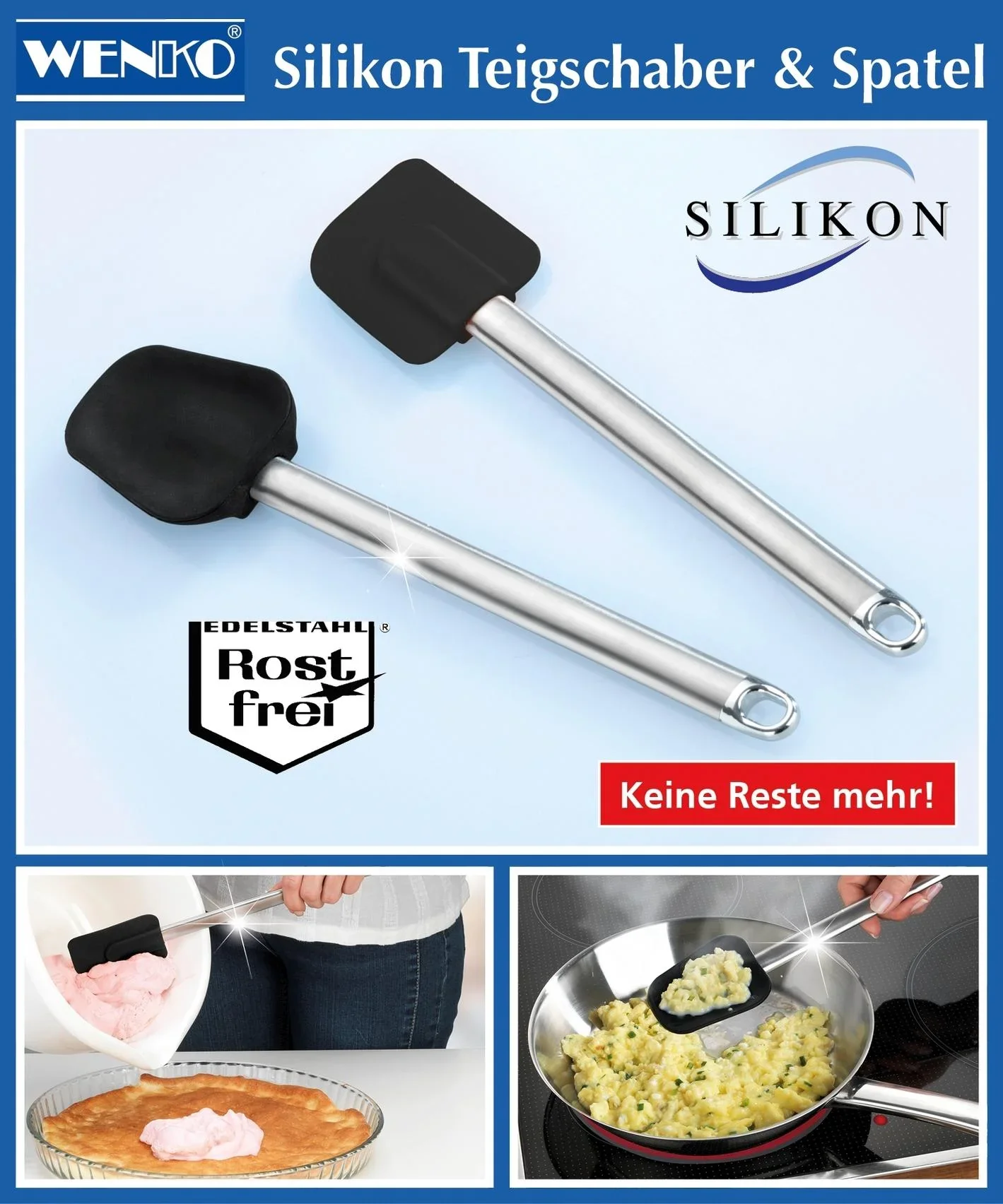 Silikon-Teigschaber & -spatel, 2-teilig - 2