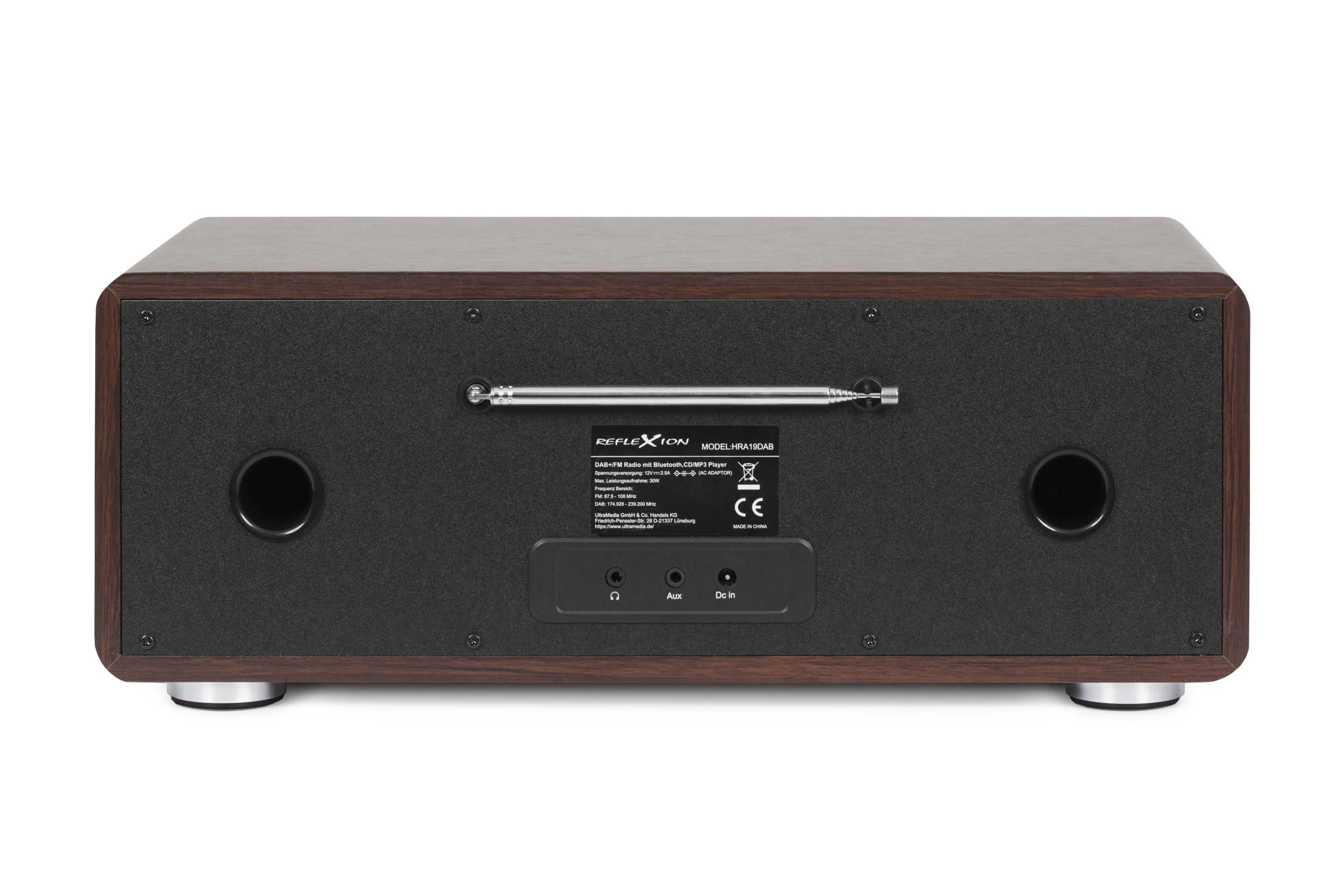 Design DAB+/UKW-Radio mit Bluetooth, CD, USB, Aux-In und Encoding holzfarben - 0
