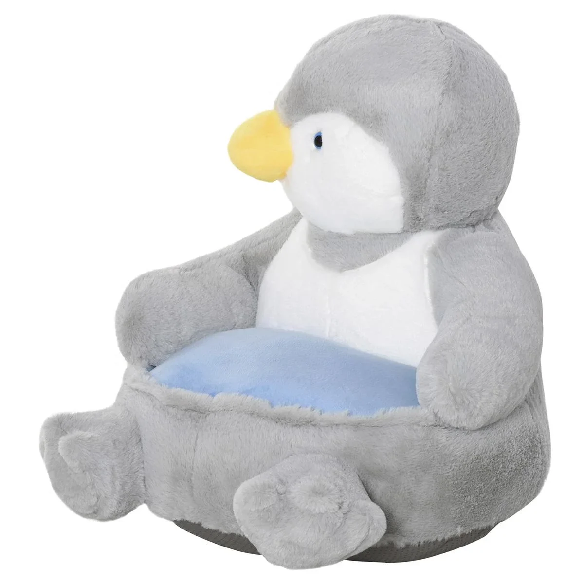 Plüsch-Kindersessel Plüschtier Kinderstuhl Sofa Pinguin für Spielzimmer Kinderzimmer für 18-36 Monaten Hellgrau+Blau 59 - 2