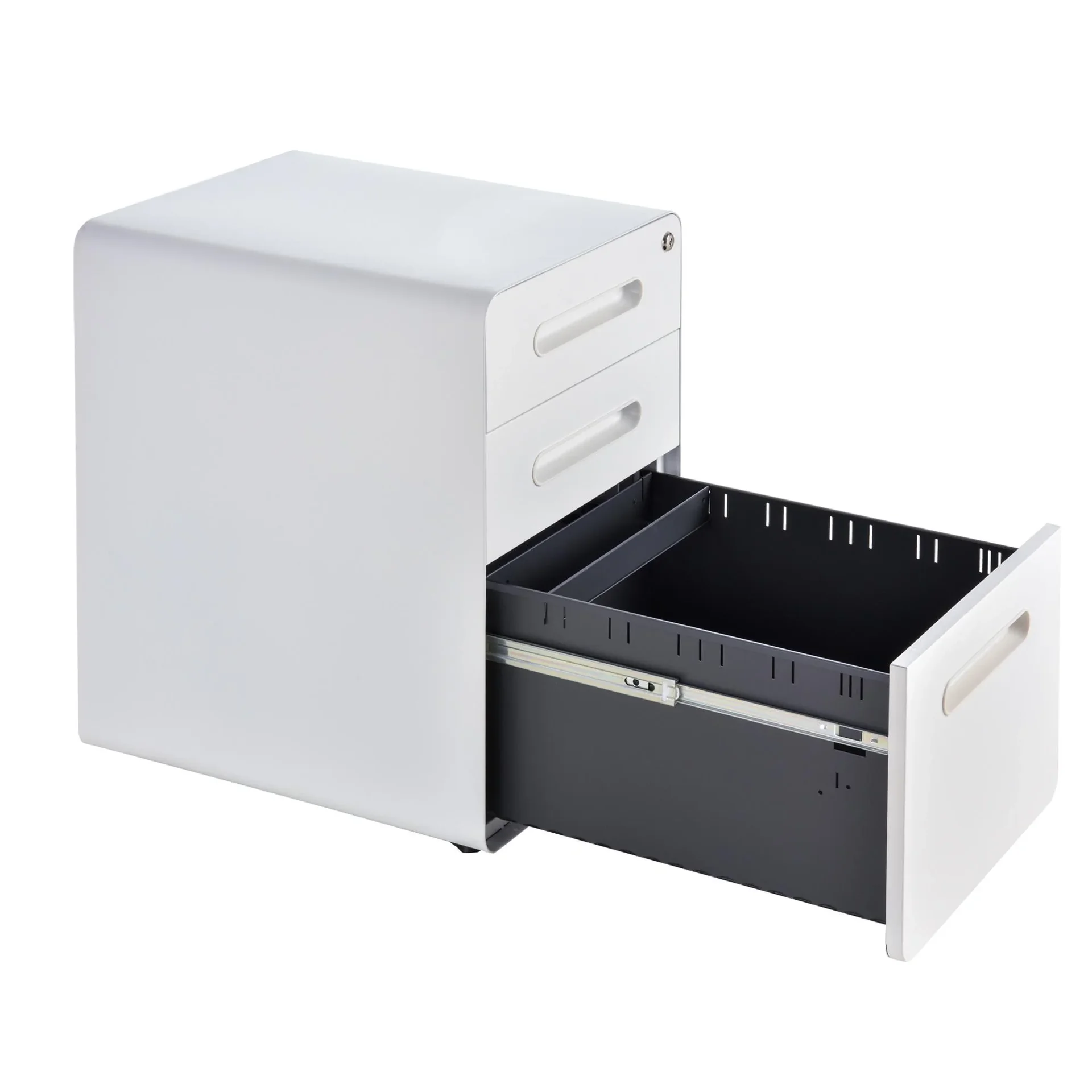 Aktenschrank 3 Schubladen, weiß - 1