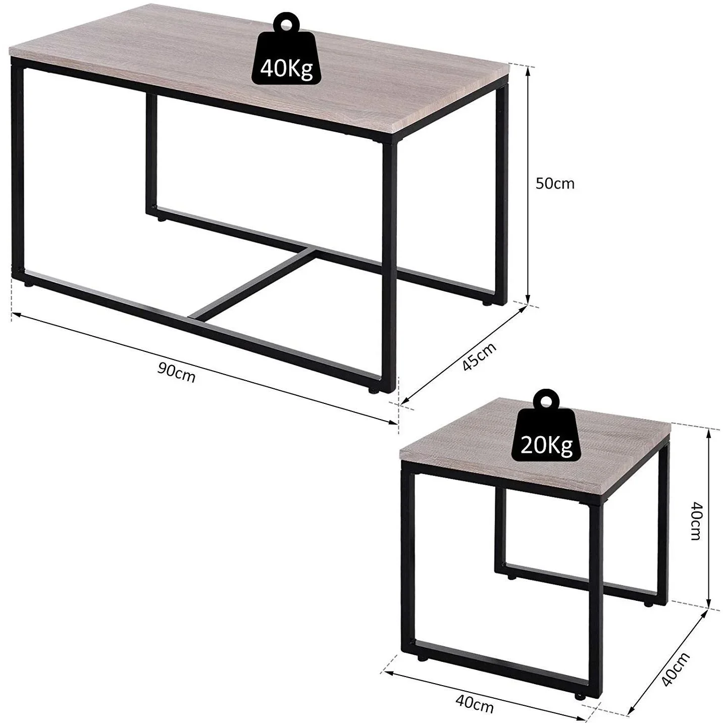 Beistelltisch im 3er Set - 1