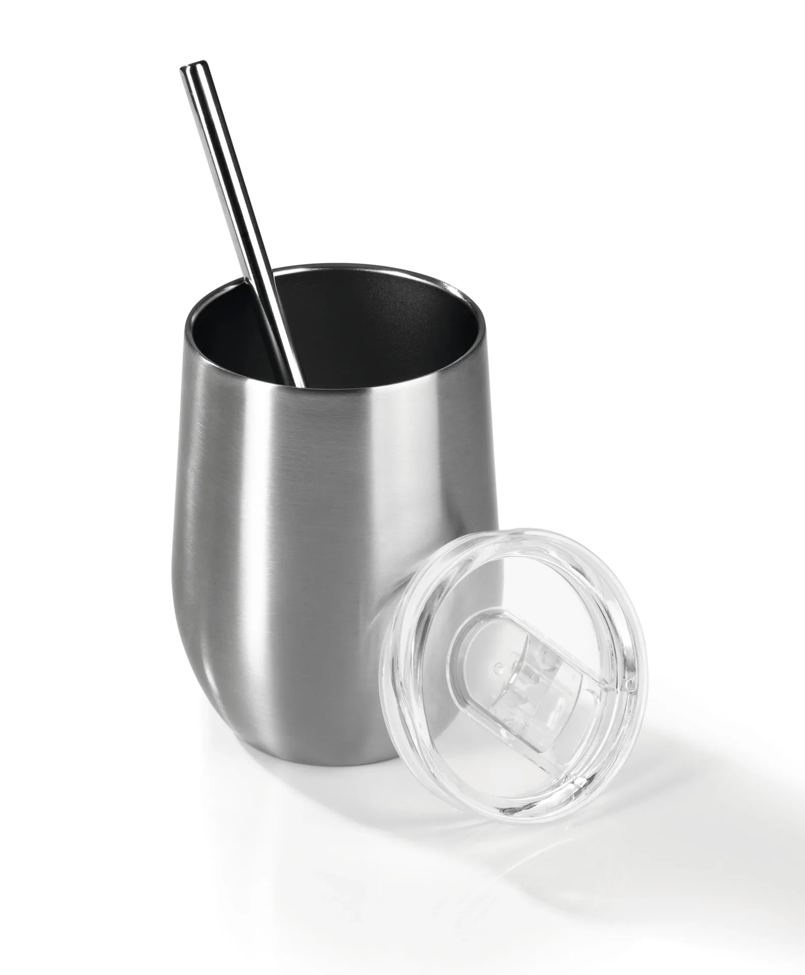 Thermo Getränkebecher aus Edelstahl mit Edelstahl Trinkhalme und abnehmbaren Deckeln, 6-teilig 350 ml - 3