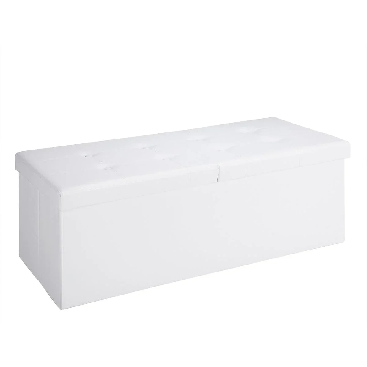 Faltbarer Sitzkasten mit Scharnierdeckel weiß - 115x38x38cm - 6