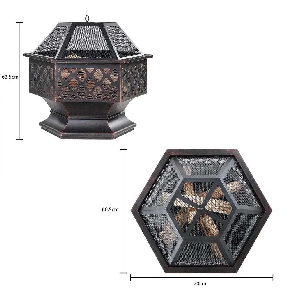 Feuerkorb - Sechseckig - 8