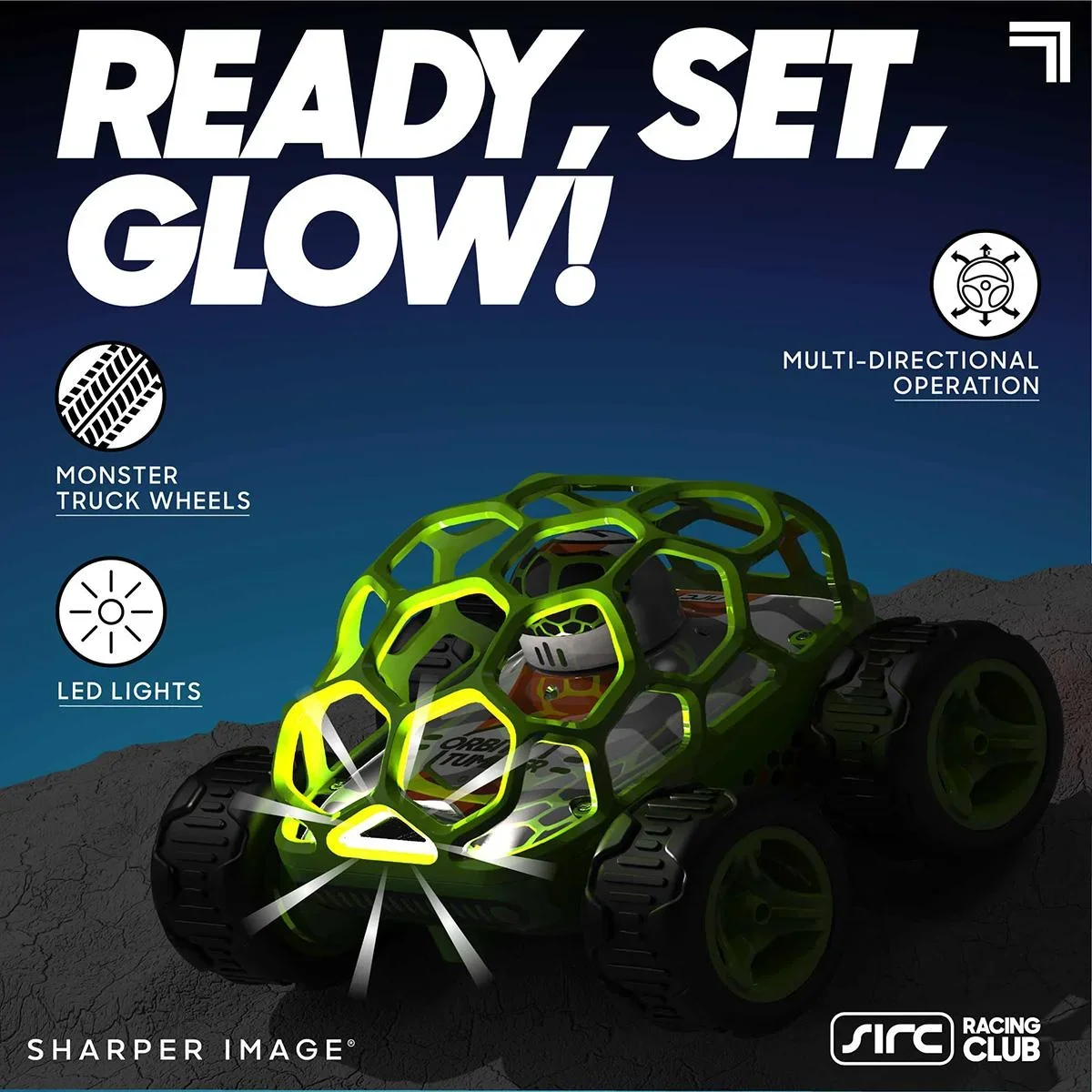 Sharper Image RC Orbit steuerbares Auto - Geeignet für alle Terrains - Stunt / Flip Car - Glow in the dark - 4