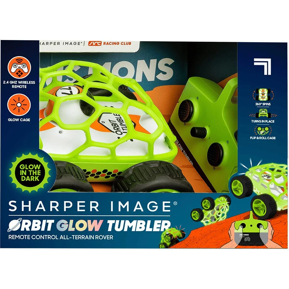 Sharper Image RC Orbit steuerbares Auto - Geeignet für alle Terrains - Stunt / Flip Car - Glow in the dark - 5
