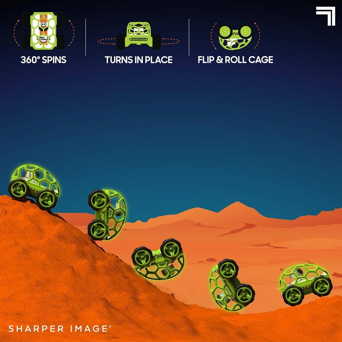 Sharper Image RC Orbit steuerbares Auto - Geeignet für alle Terrains - Stunt / Flip Car - Glow in the dark - 6