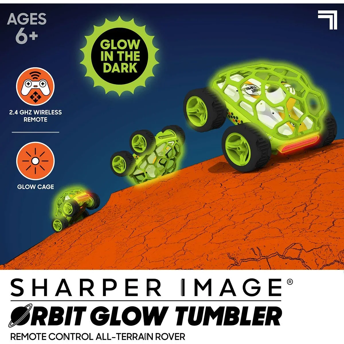 Sharper Image RC Orbit steuerbares Auto - Geeignet für alle Terrains - Stunt / Flip Car - Glow in the dark - 7