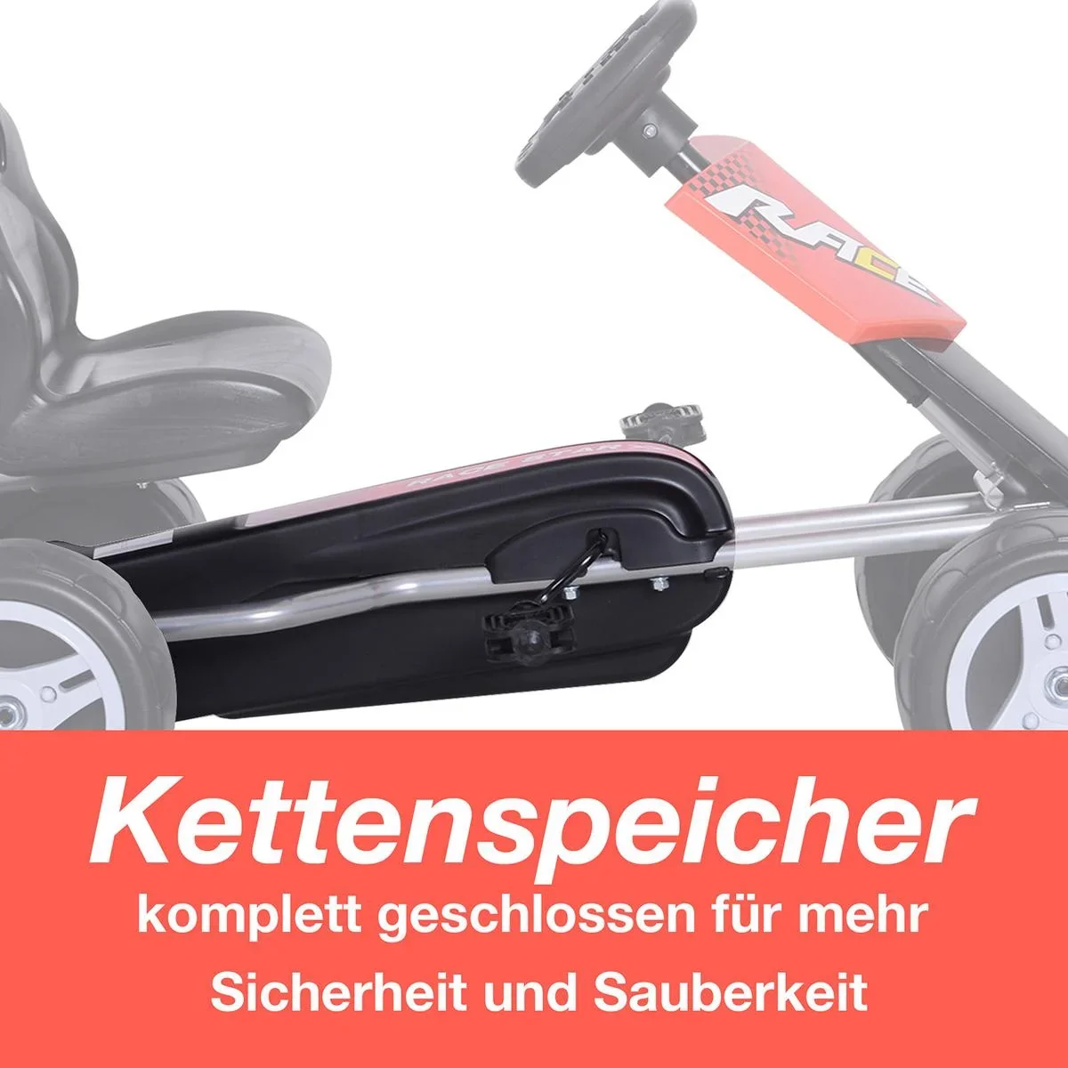 Kinder Go-Kart rot/schwarz - 5