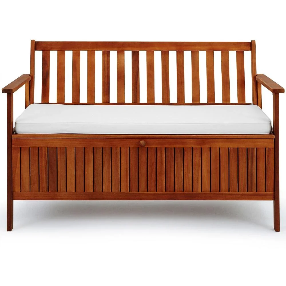 Gartenbank aus Akazienholz 120x59x90cm mit Stauraum - 1
