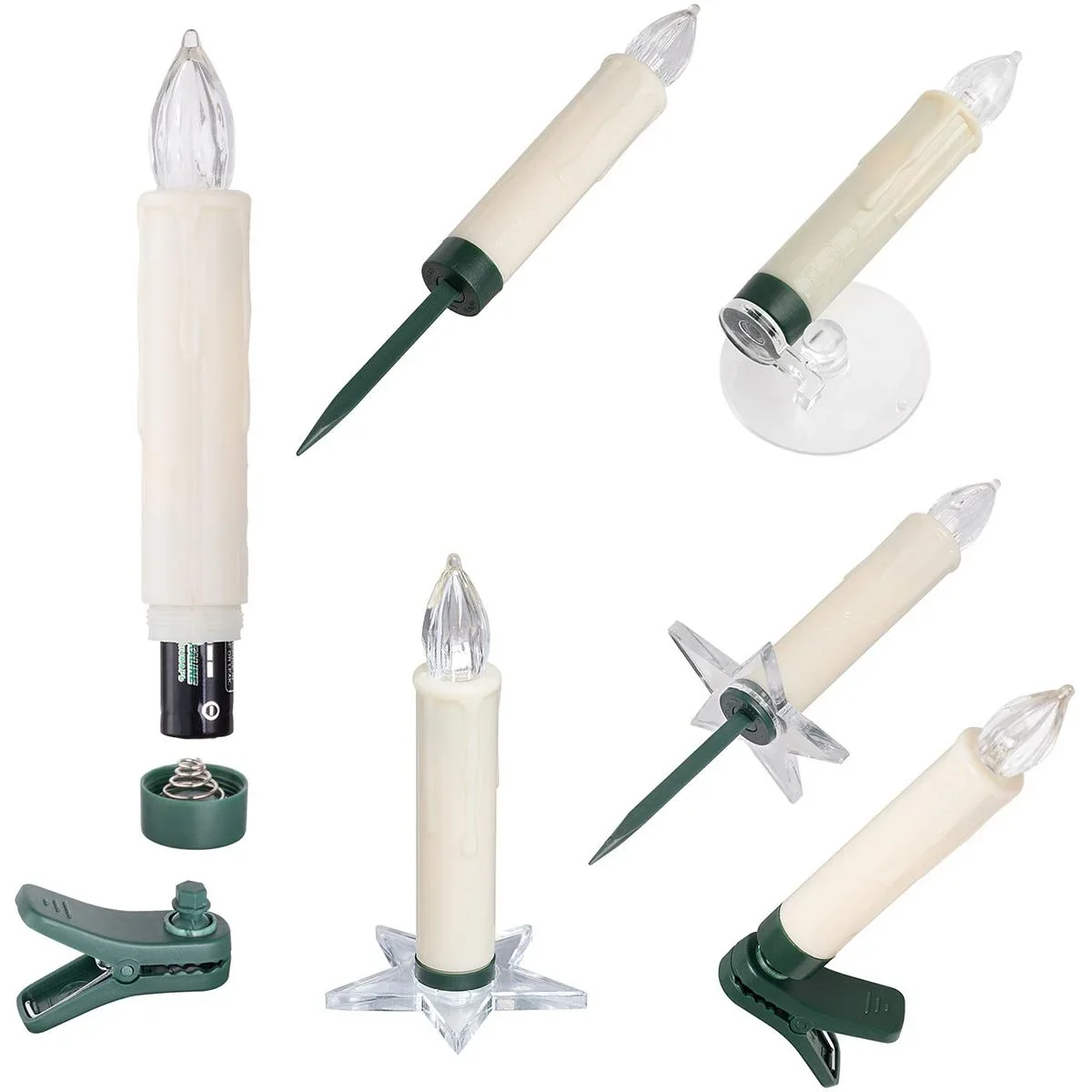 LED-Weihnachtsbaumbeleuchtung - Christbaumschmuck - Kerzen - 30er Set Warm White mit Fernbedienung - 1