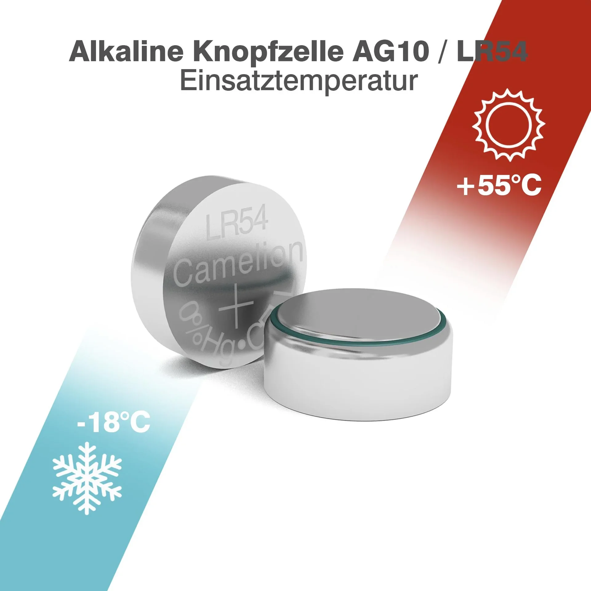 Alkaline Knopfzelle AG10/LR1130/LR54 - 2 Stück - 1