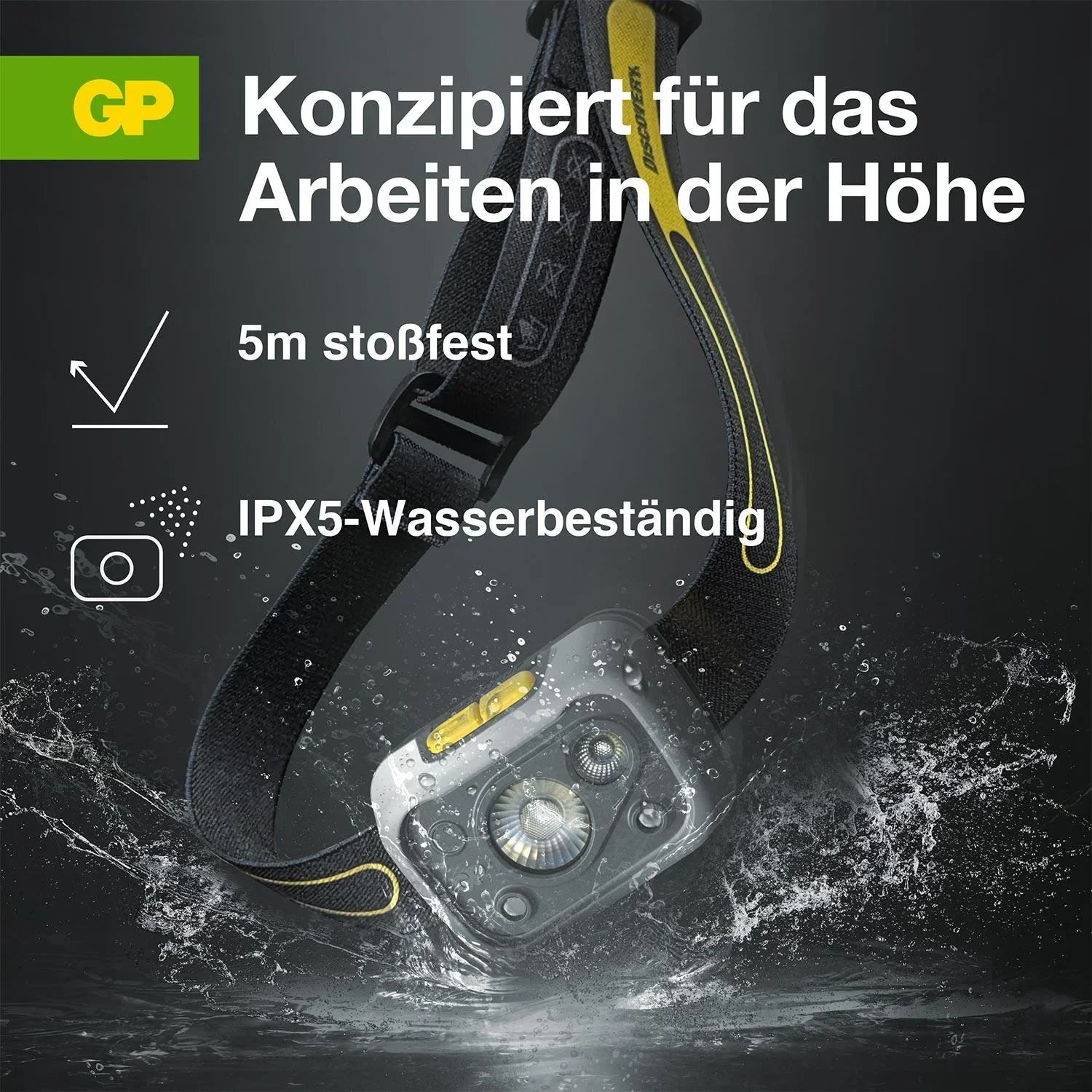 DISCOVERY Stirnleuchte mit Bewegungssensor und 375 Lumen, IPX5 - 1