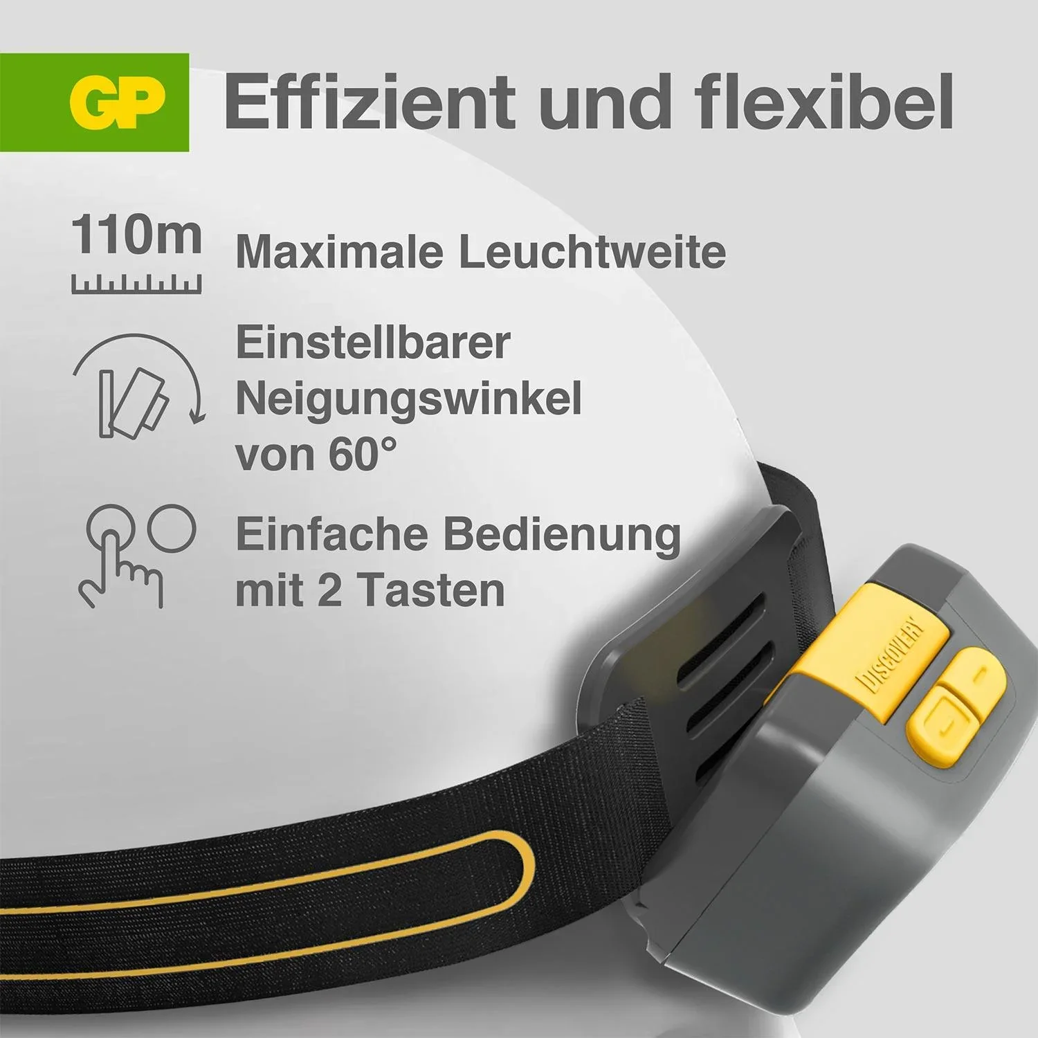 DISCOVERY Stirnleuchte mit Bewegungssensor und 375 Lumen, IPX5 - 8