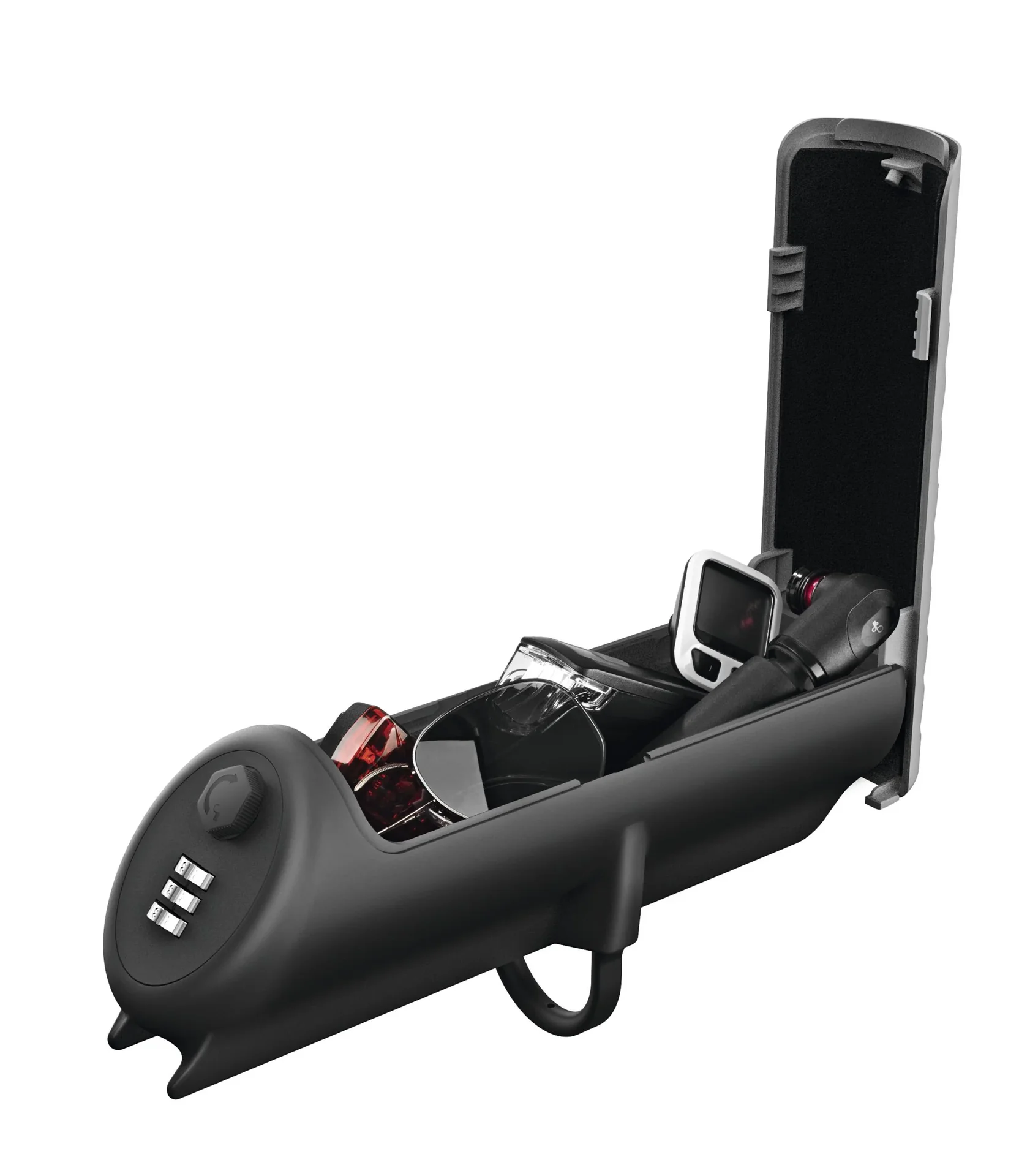 Fahrradtasche mit Zahlenschloss "Basic", Grau, 26 cm - 6