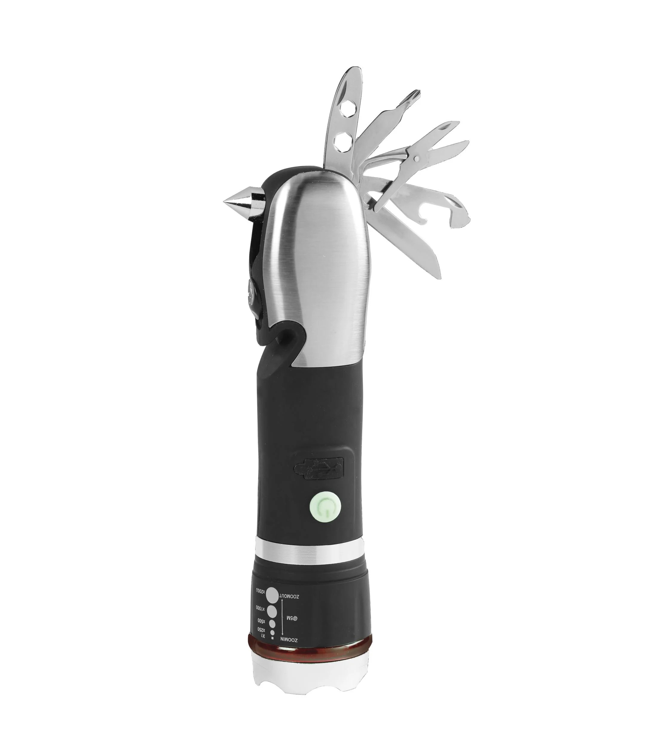 Taschenlampe mit Multiwerkzeug, Gurtschneider und Nothammer, aufladbar Panta Safe Guard M23696 - 1