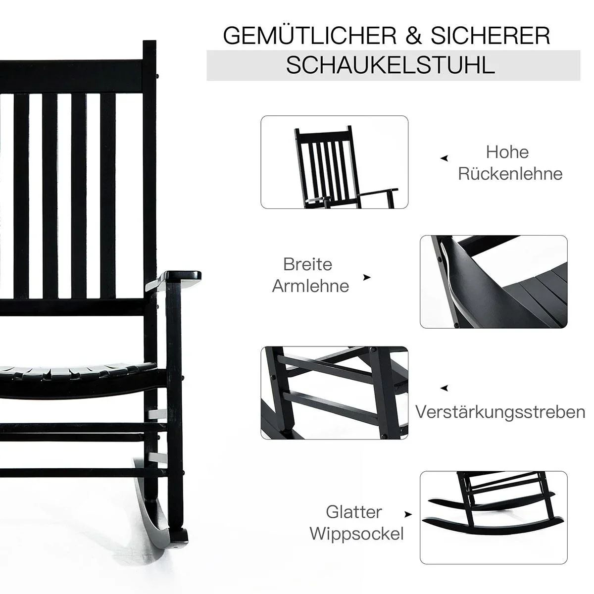 Schaukelstuhl mit Armlehne - 2