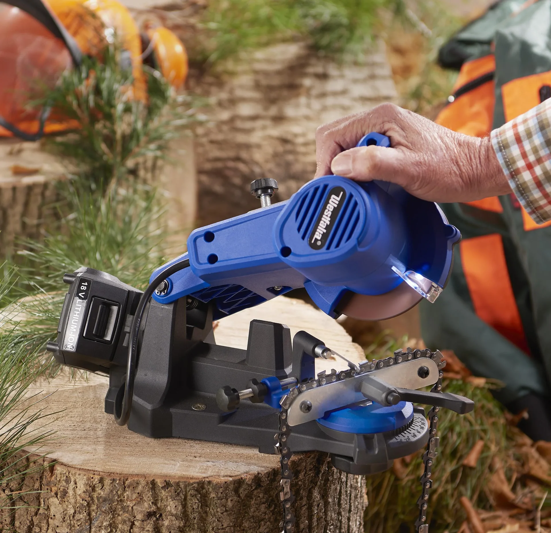 Akku-Sägekettenschärfgerät, 18 Volt - SKSG 18 - 6