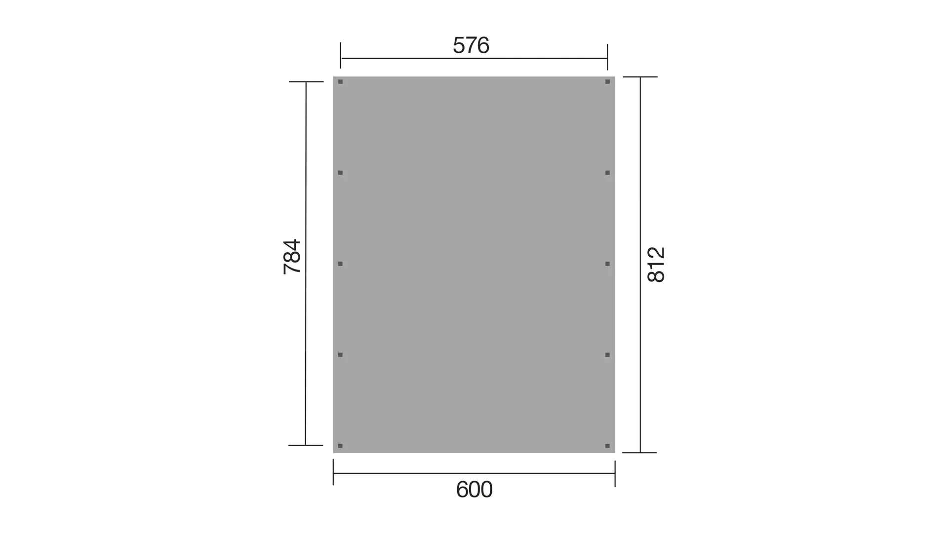 Doppelcarport 609 Gr. 2, 600 x 812 x 240 cm, kesseldruckimprägniert mit Trapezblech-Dach - 0