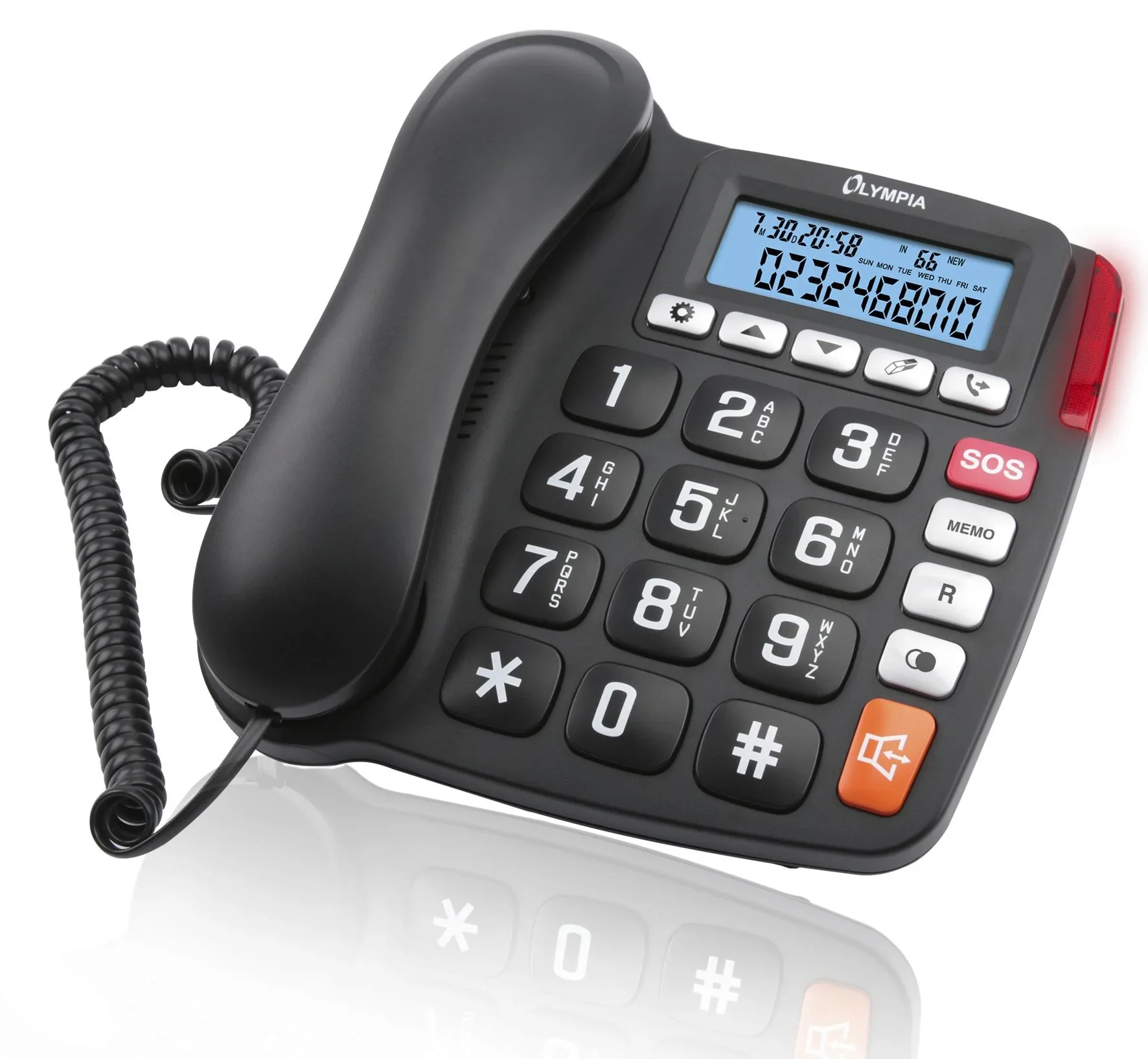 Großtastentelefon mit extra großen Tasten und LCD Display - 1