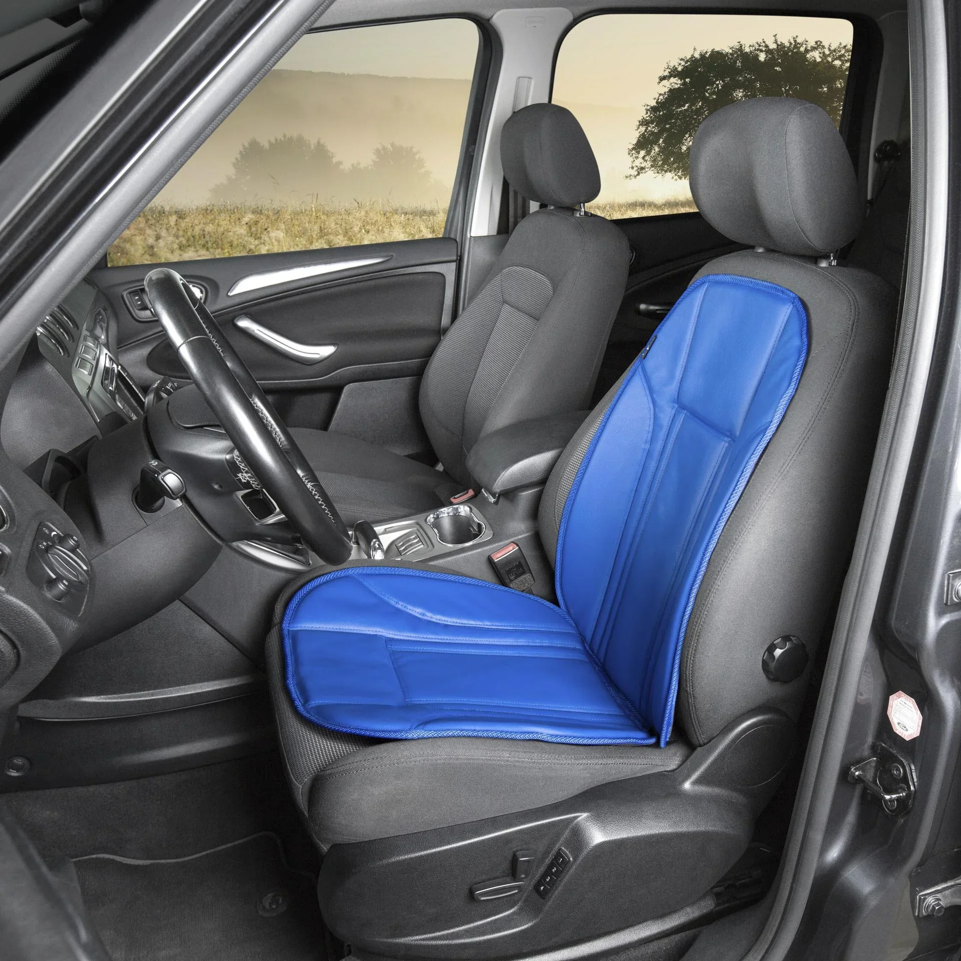 Sitzaufleger aus Kunstleder Ravenna blau - 0