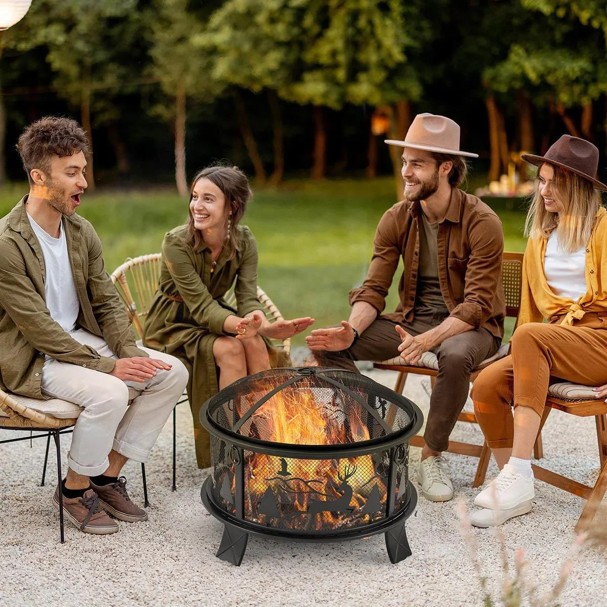 Feuerkorb mit Deckel 60 x 46 cm - 2