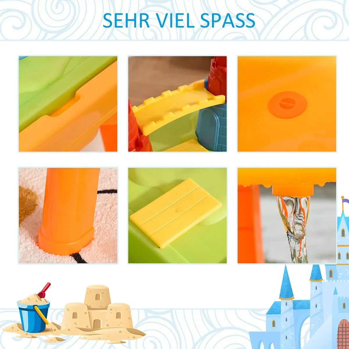 Kinder Sandspielzeug Burgthema bunt - 1