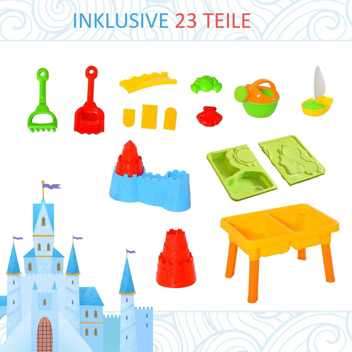 Kinder Sandspielzeug Burgthema bunt - 6