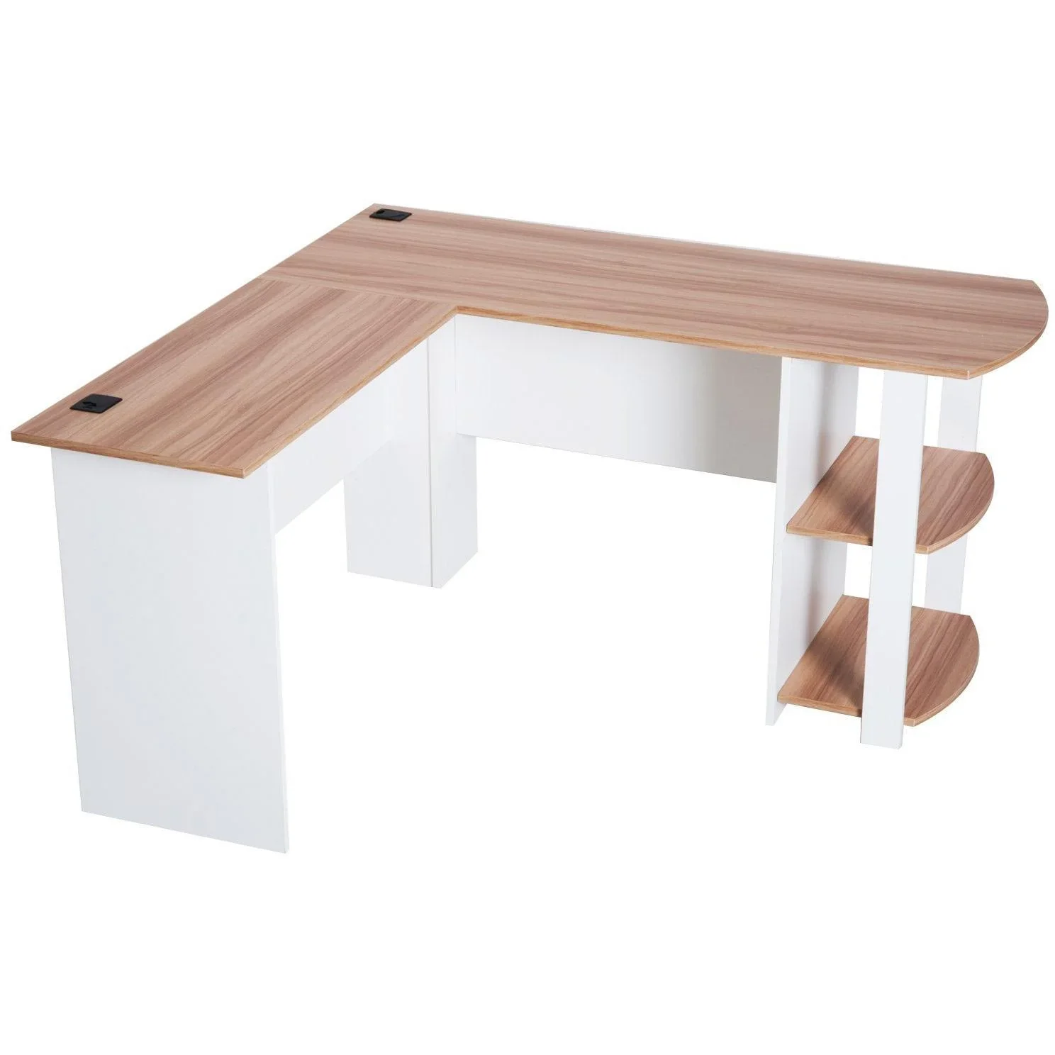 Eckschreibtisch Schreibtisch Staufach Walnuss L136 x B130 x H72cm - 1