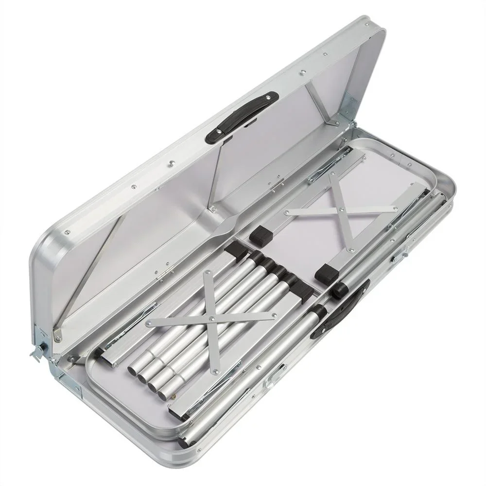 Campingbank 3 Stück grau Aluminium klappbar - 3