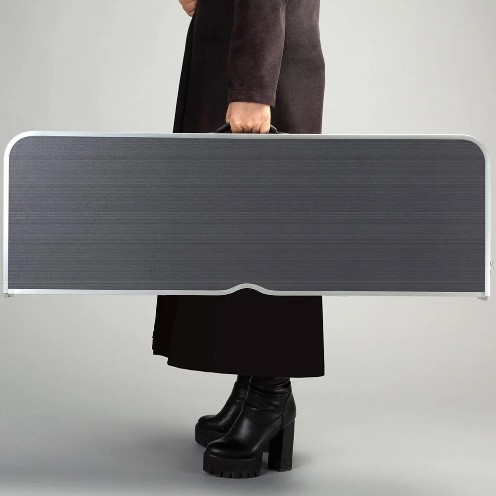 Campingbank 3 Stück grau Aluminium klappbar - 7