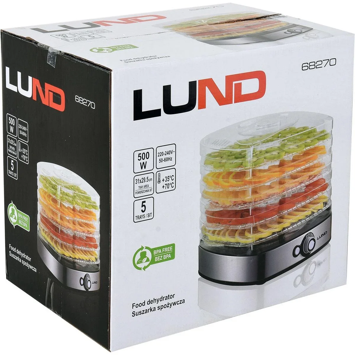 Lebensmitteltrockner - 5 Schichten - 35 bis 70 Grad - 500W - 0