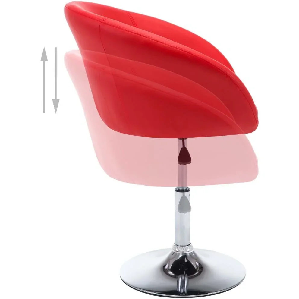 Esszimmerstuhl drehbar Kunstleder rot - 3