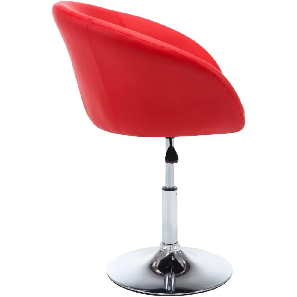 Esszimmerstuhl drehbar Kunstleder rot - 4